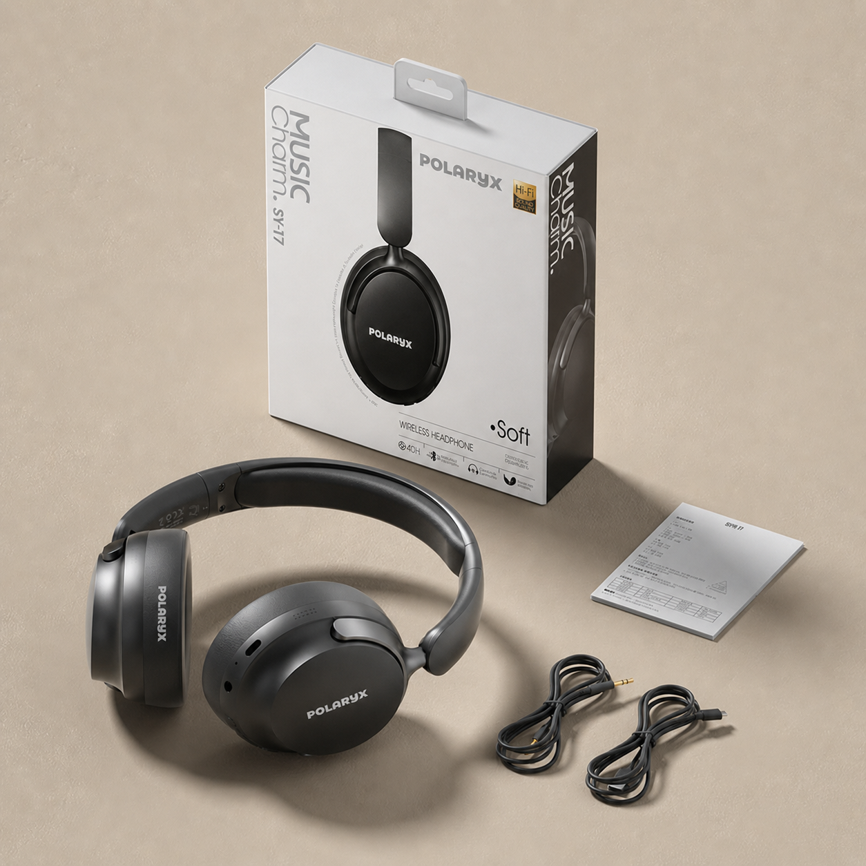 Polaryx SY-T7 Wireless Foldable Bluetooth Headphones - Music Charm