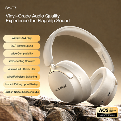 Polaryx SY-T7 Wireless Foldable Bluetooth Headphones - Music Charm
