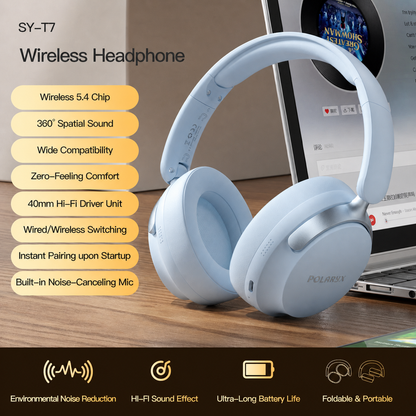 Polaryx SY-T7 Wireless Foldable Bluetooth Headphones - Music Charm