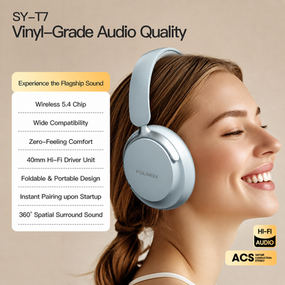 Polaryx SY-T7 Wireless Foldable Bluetooth Headphones - Music Charm