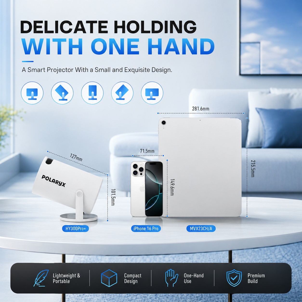 Polaryx HY300 Pro+ Smart Mini Projector