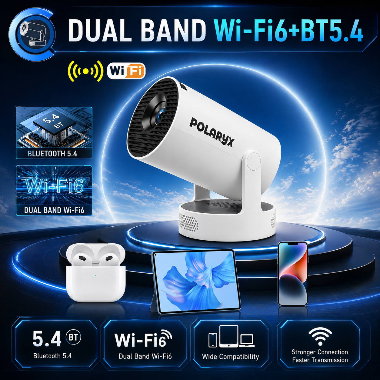 Polaryx HY300 Ultra Portable Smart Mini Projector